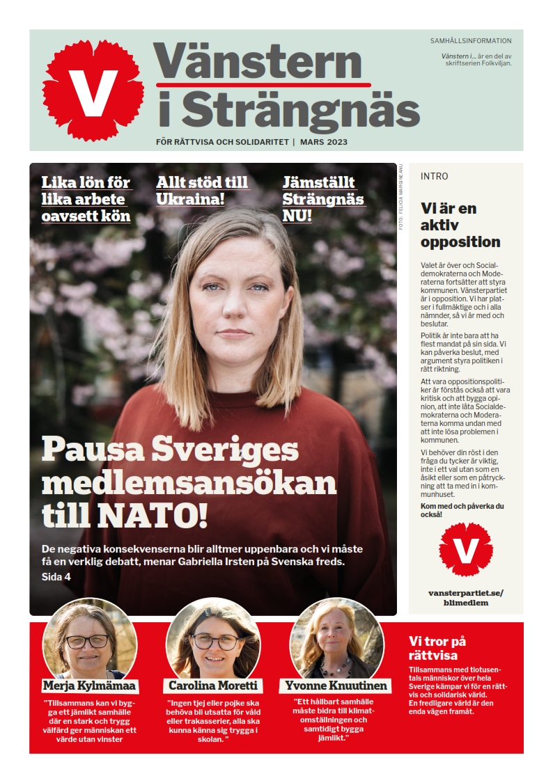 Första sida av tidningen